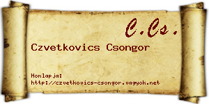 Czvetkovics Csongor névjegykártya